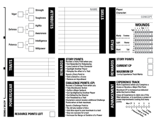 Tabletop Blockbuster Character Sheet